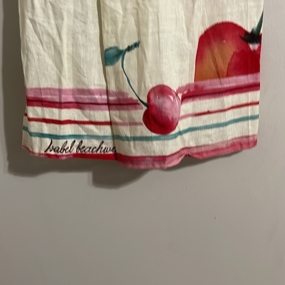 Isabel Beachwear linen blend pull on Cherry Pants small - Picture 9 of 10